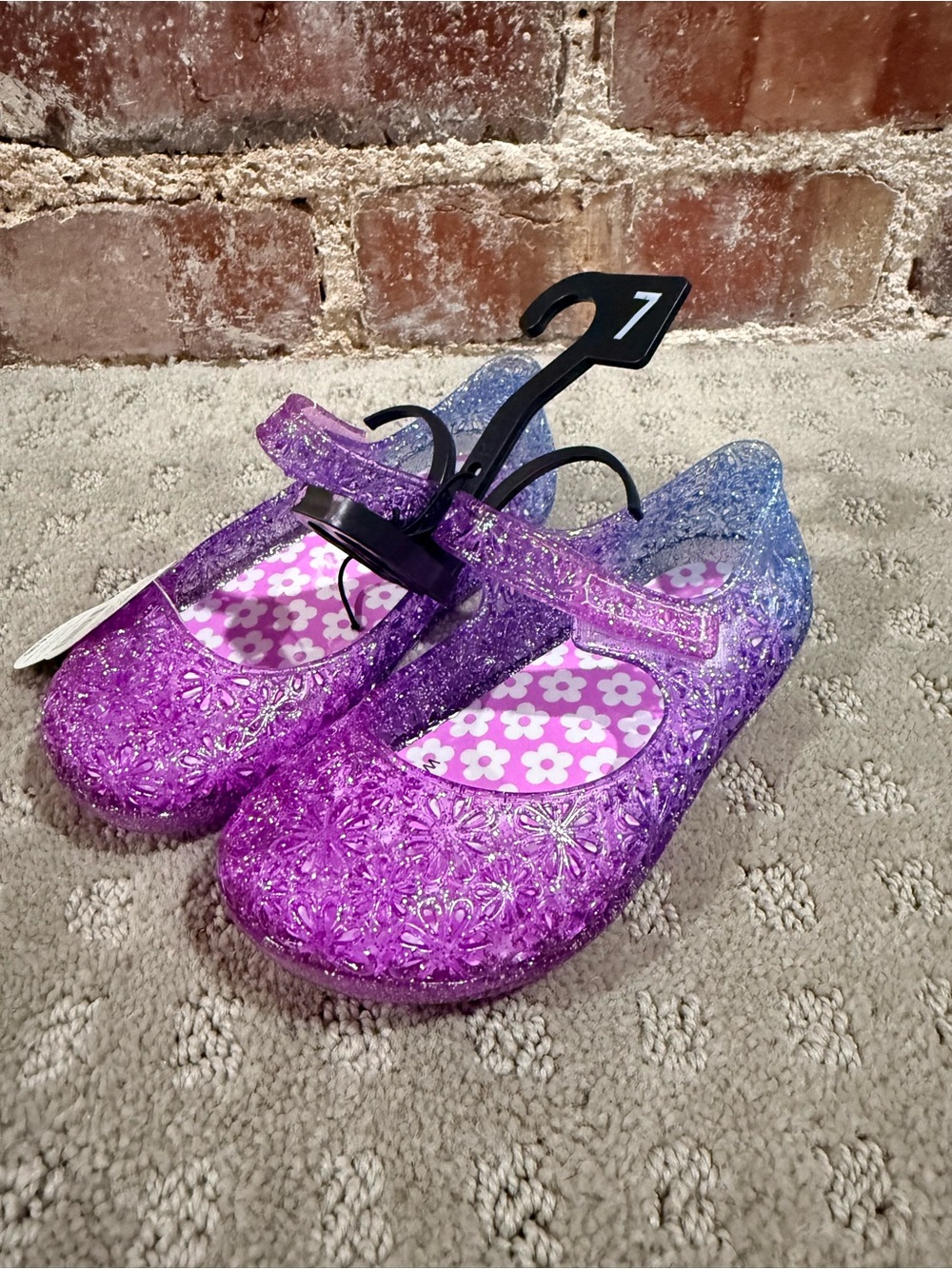 wonder nation Purple to Blue Glitter Ombre Mary Jane Sandals